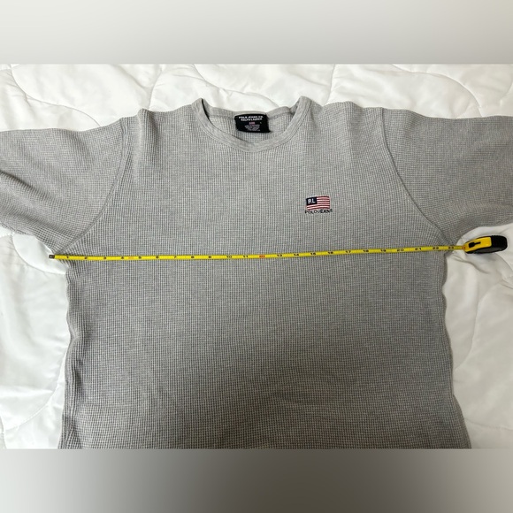 Polo Ralph Lauren Sweater Shirt Mens Large Waffle Fisherman Knit Thermal Vintage - Picture 8 of 8